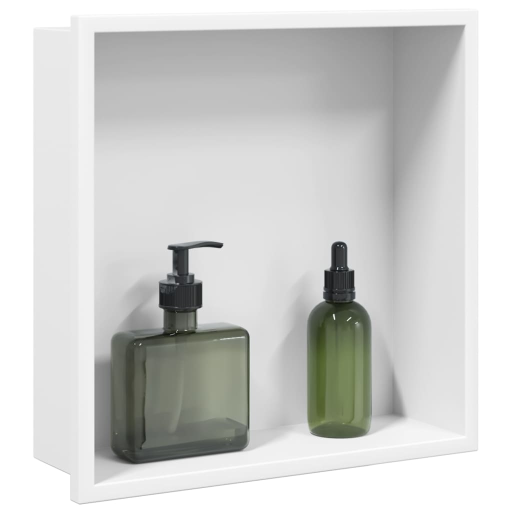 Suihkuhylly matta valkoinen 32x32x9 cm ruostumaton teräs