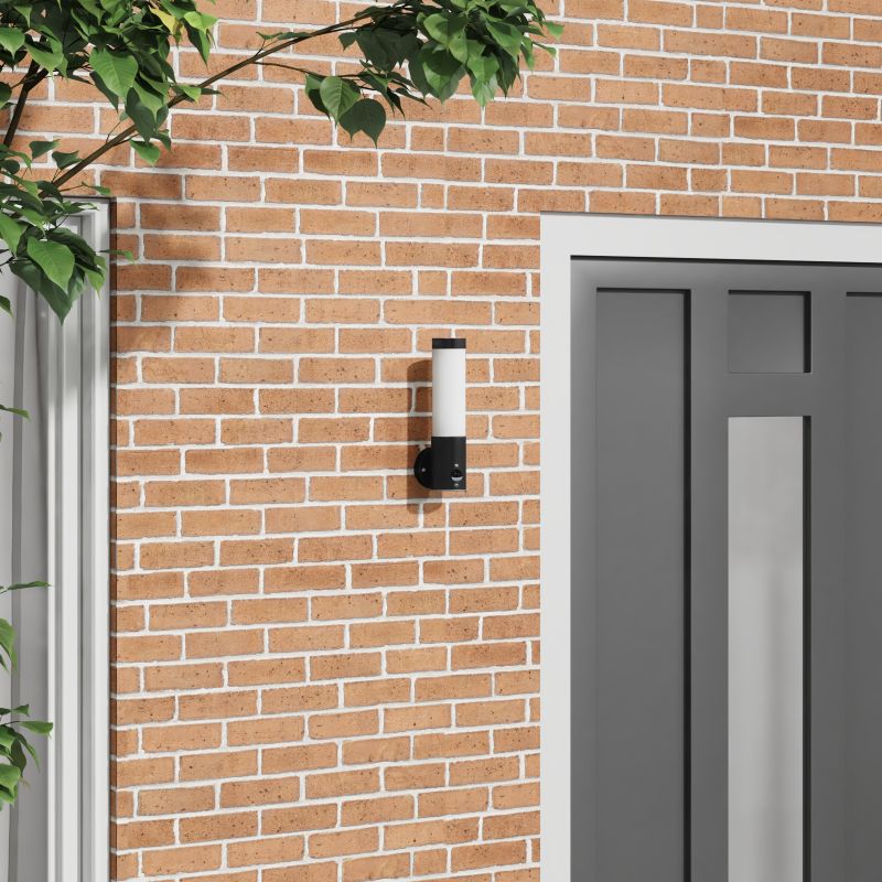 vidaXL Ulkovalonkeitin anturilla musta ruostumaton teräs IP44