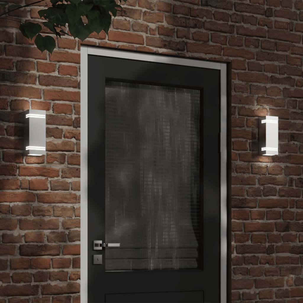 Ulkoseinävalot 2 kpl hopea ruostumaton teräs