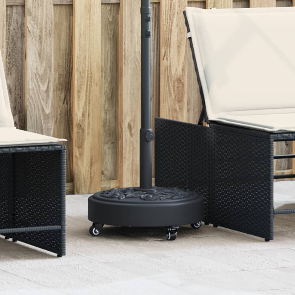 Aurinkovarjon jalusta pyörillä Ø38/48 mm tangolle 27 kg pyöreä