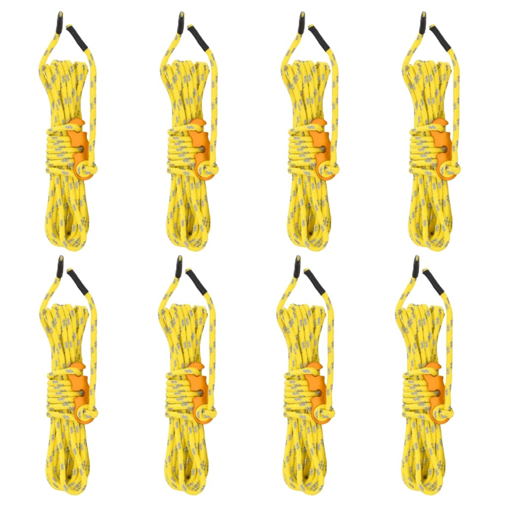 Heijastava teltan kiinnitysköysi kiristimillä 8 kpl 4 m 4 mm