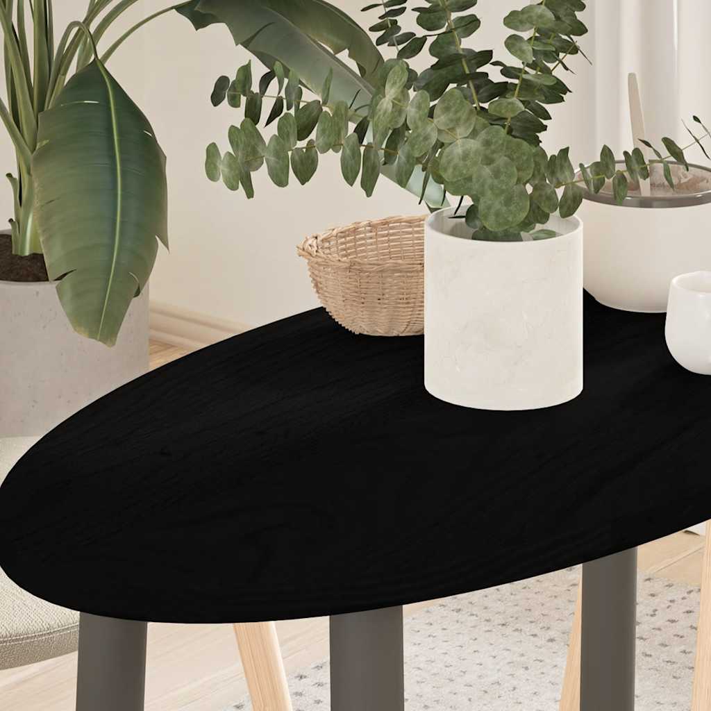 Pöytälevy Tummanruskea 80x40x2 cm Massiivipuu Tammi Soikea