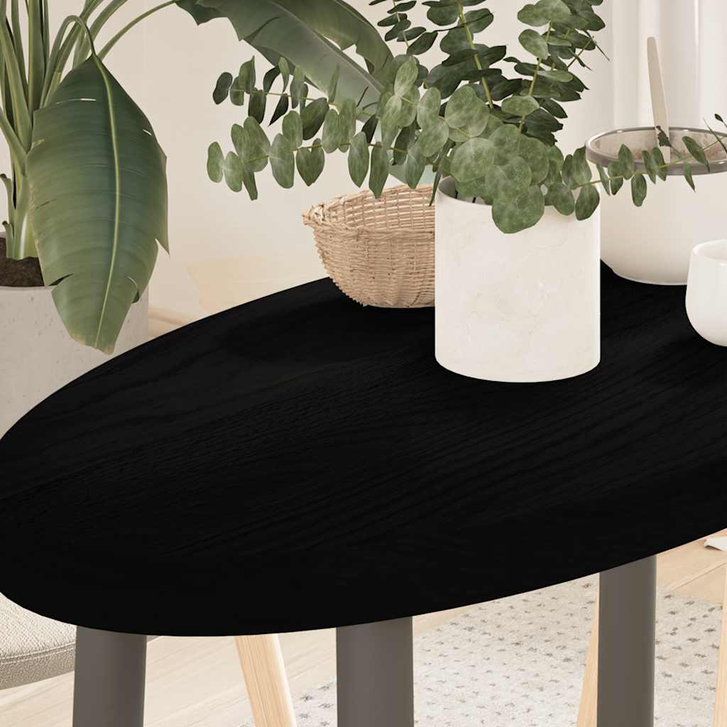 Pöytälevy Tummanruskea 80x40x4 cm Massiivipuu Tammi Soikea