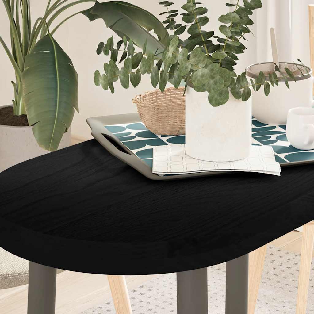 Pöytälevy Tummanruskea 80x40x4 cm Massiivipuu Tammi Soikea