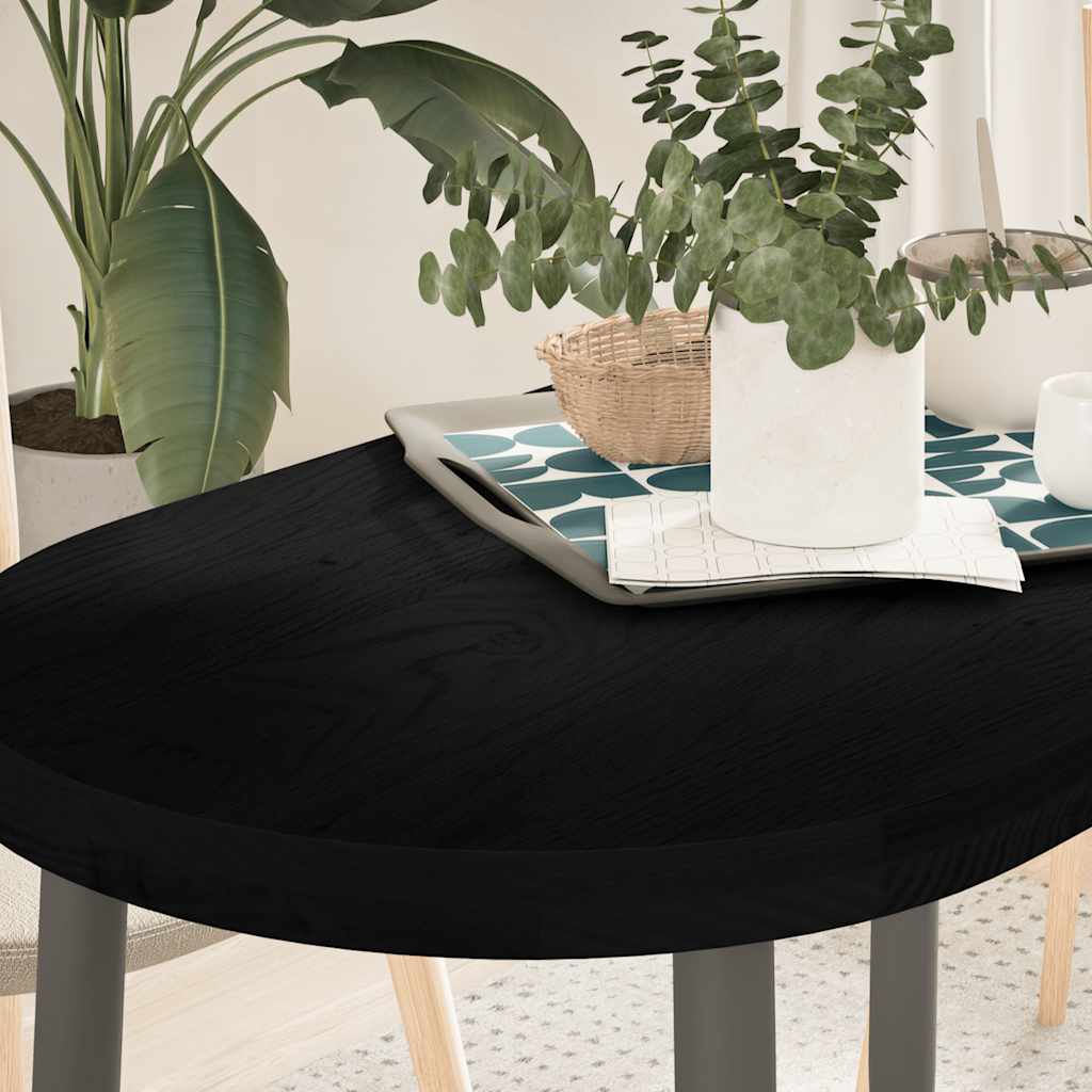 Pöytälevy Tummanruskea 100x50x4 cm Massiivipuu Tammi Soikea