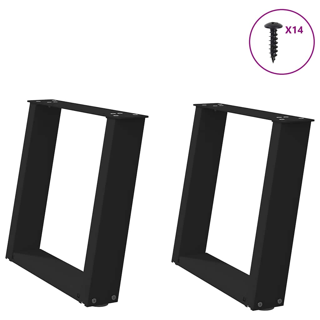 Sohvapöydän jalat U-muotoiset 2 kpl musta 50x(42-43) cm teräs