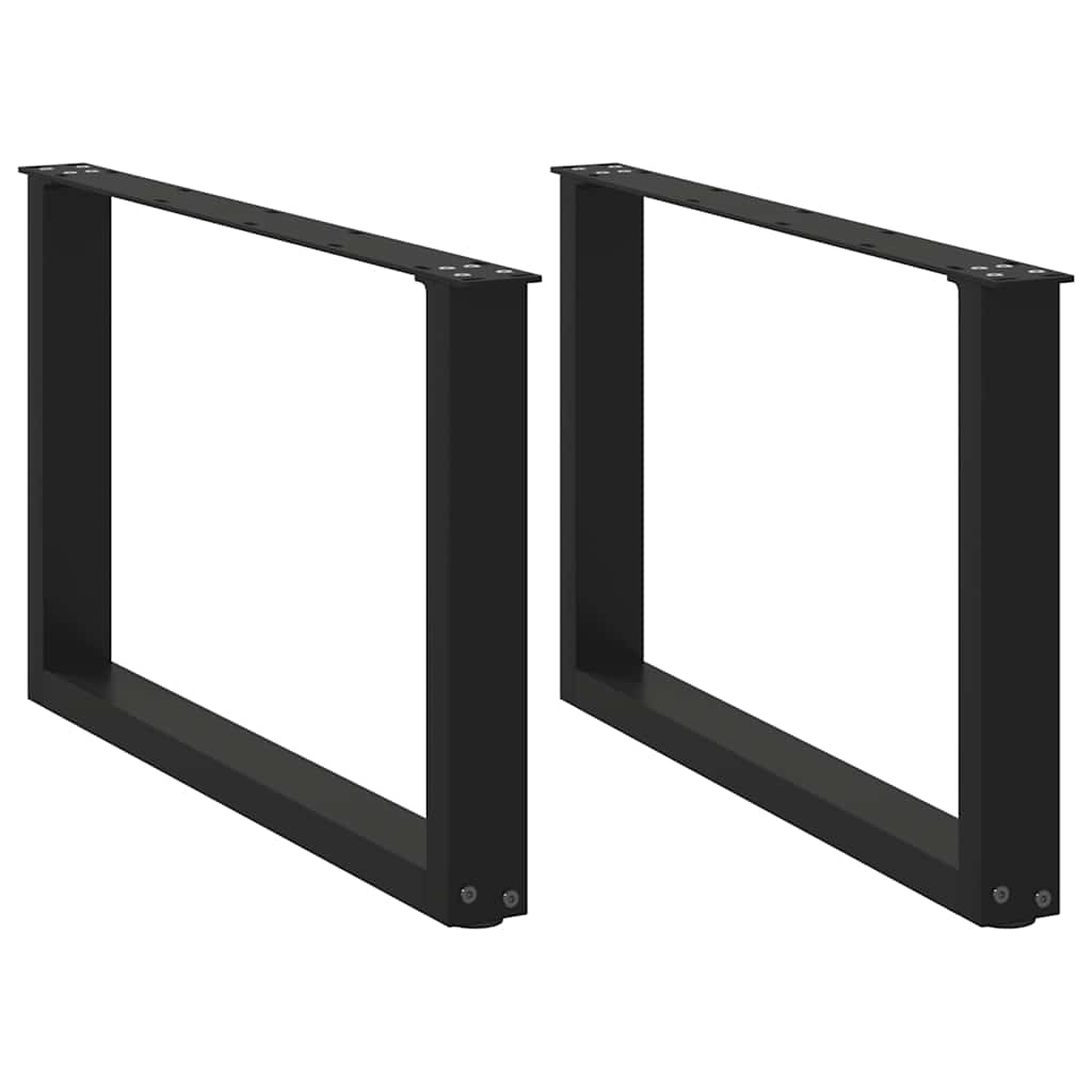 Sohvapöydän jalat U-muotoiset 2 kpl musta 50x(42-43) cm teräs