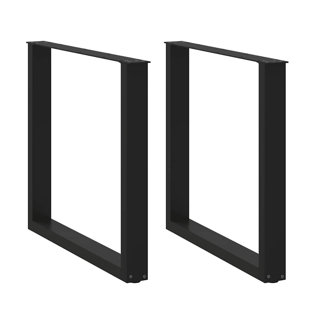 ruokapöydän jalat U-muotoiset 2 kpl Musta 90x(72-73) cm Teräs