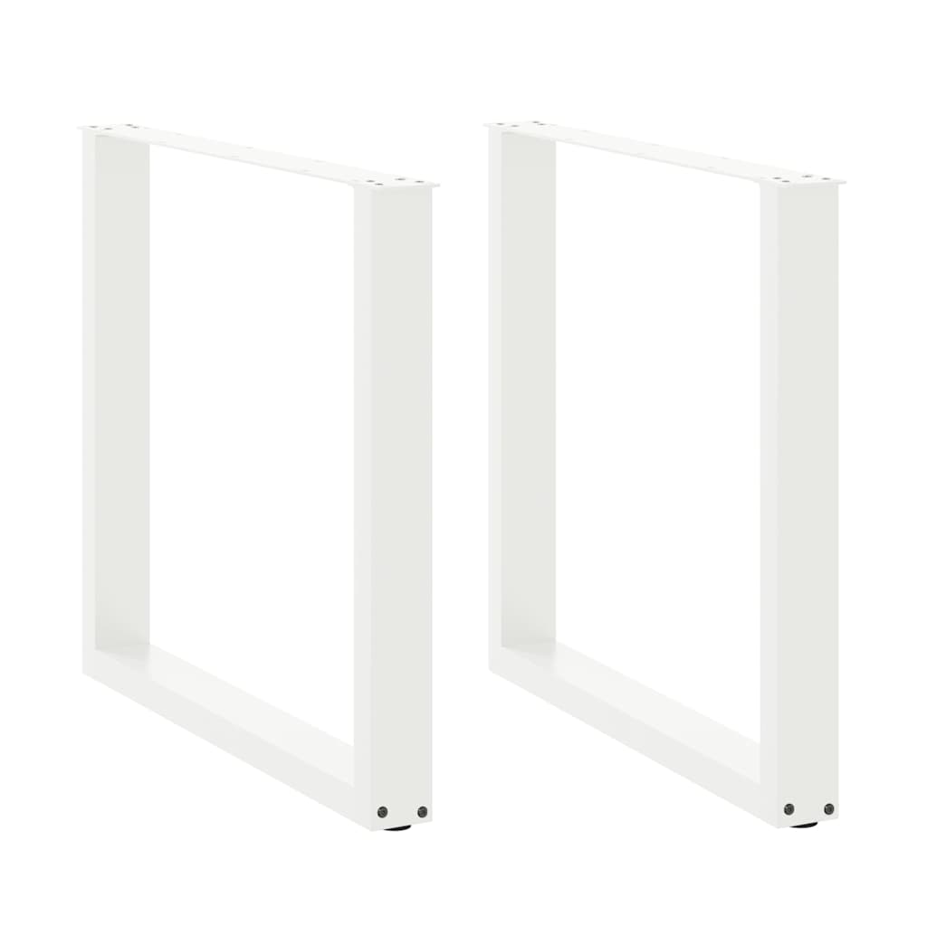 ruokapöydän jalat U-muotoiset 2 kpl Valkoinen 90x(72-73) cm