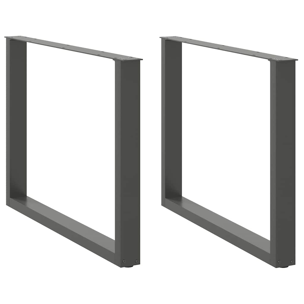 ruokapöydän jalat U-muotoiset 2 kpl Antrasiitti 100x(72-73) cm