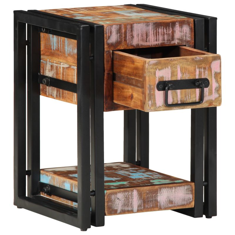 vidaXL Yöpöytä 40x40x40 cm Kierrätetty Täyspuu