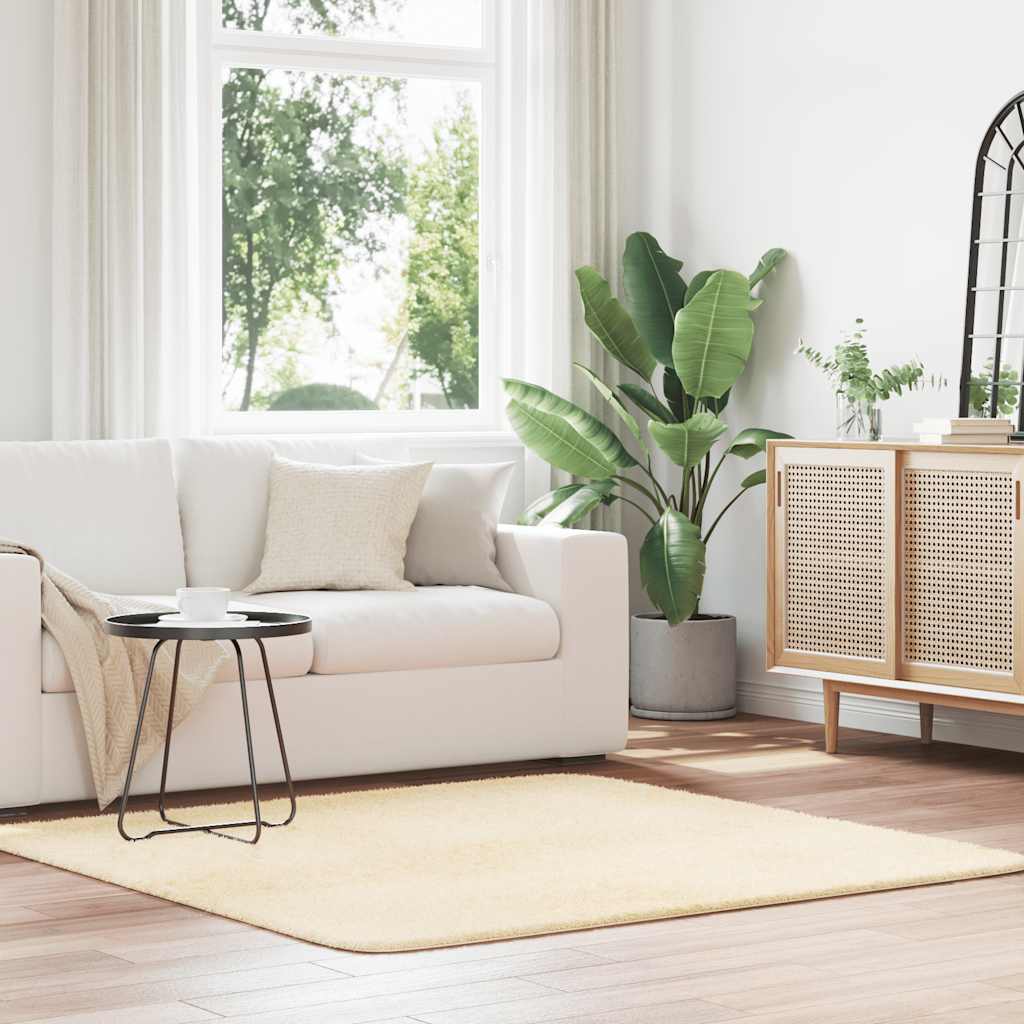 Pörrömatto korkeanukkainen NAVARRA kerma 160x160 cm polyesteri