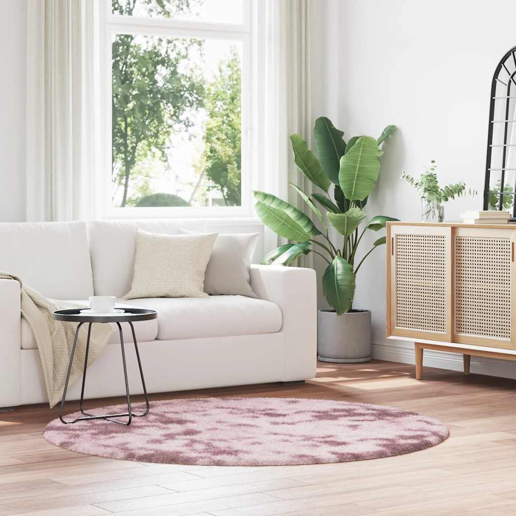 Pörrömatto korkeanukkainen NAVARRA pölypinkki 160x160 cm