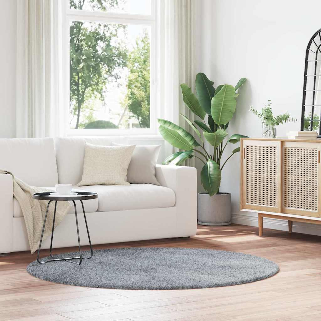 Pörrömatto korkeanukkainen NAVARRA vaaleanharmaa 160x160 cm