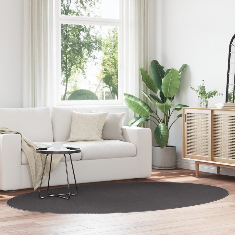 vidaXL Matot Antrasiitti Polyesteri 160 x 230 cm Korostusmatto Pyöreä