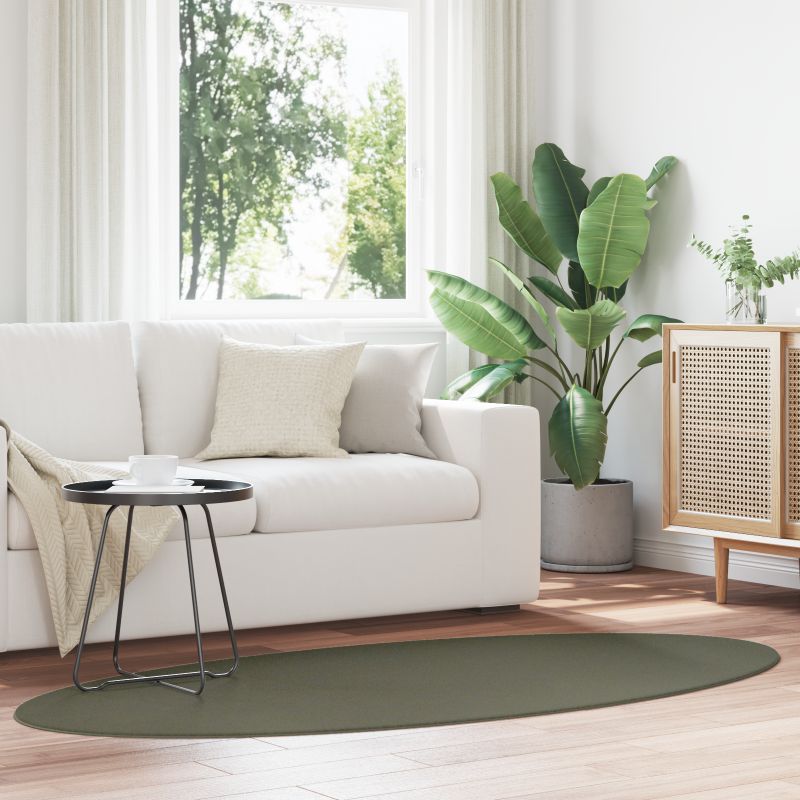 vidaXL Matot Metsänvihreä Polyesteri 120 x 170 cm Alue matot Ovaali