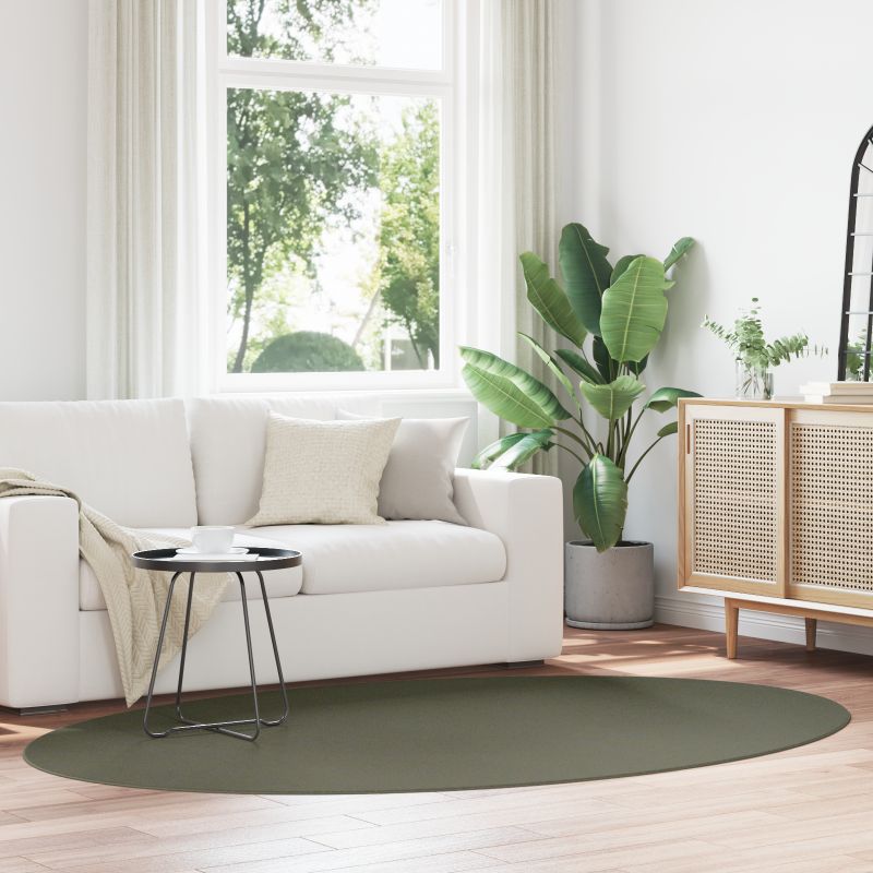 vidaXL Matot Metsänvihreä Polypropeeni 160 x 230 cm Alue matto Ovaali