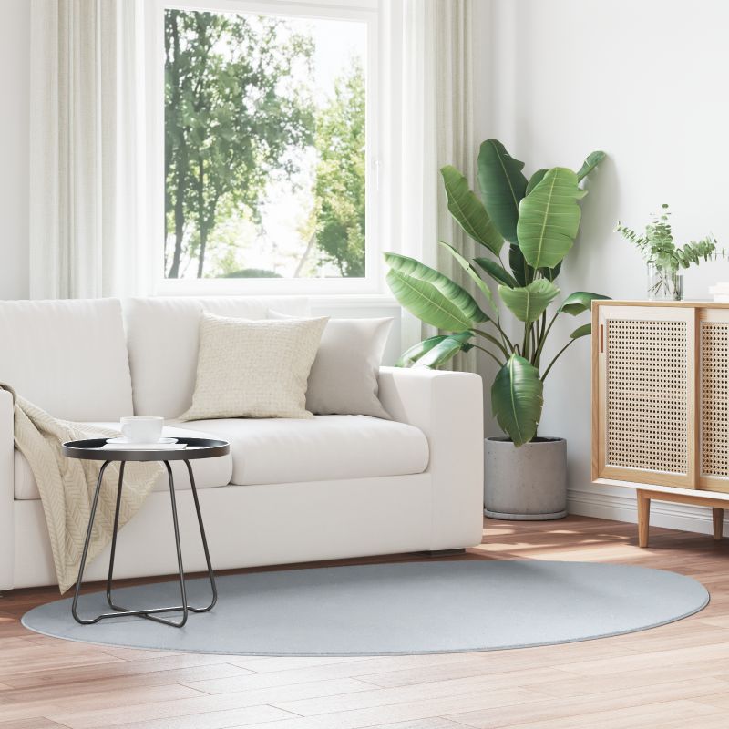 vidaXL Matot Harmaa Polyesteri 140 x 200 cm Kuvio Alue matot Ovaali