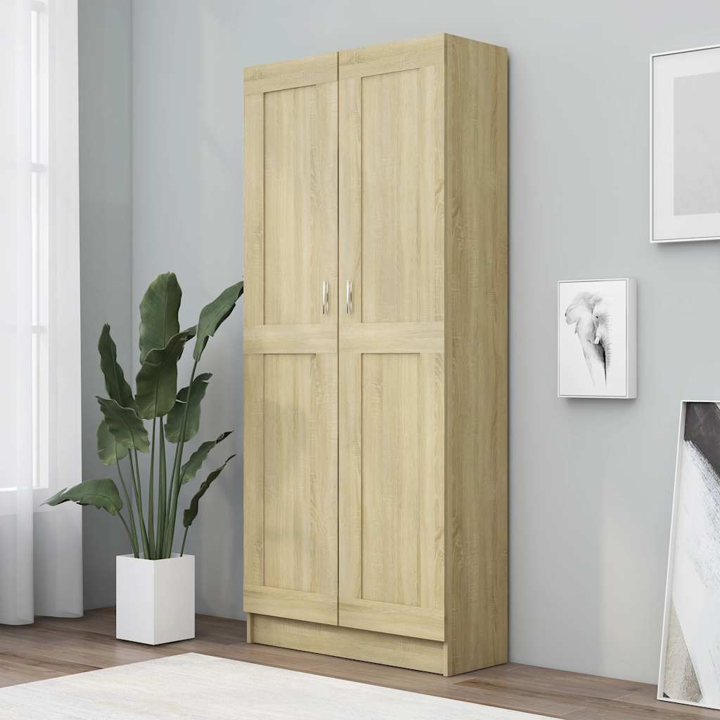 Kirjahylly Sonoma-tammi 82,5x30,5x185,5 cm tekninen puu