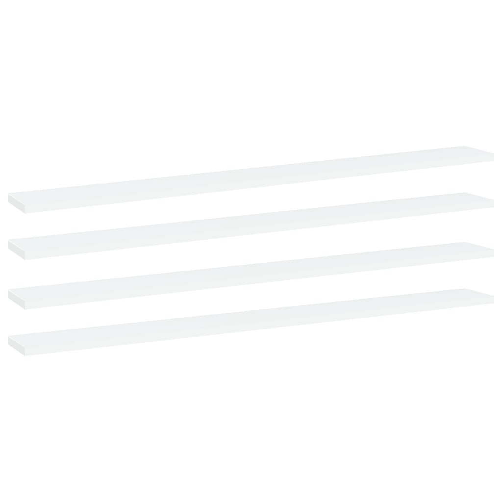 Kirjahyllytasot 4 kpl valkoinen 100x10x1,5 cm lastulevy