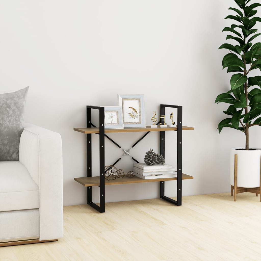 2-tasoinen kirjahylly 80x30x70 cm täysi mänty