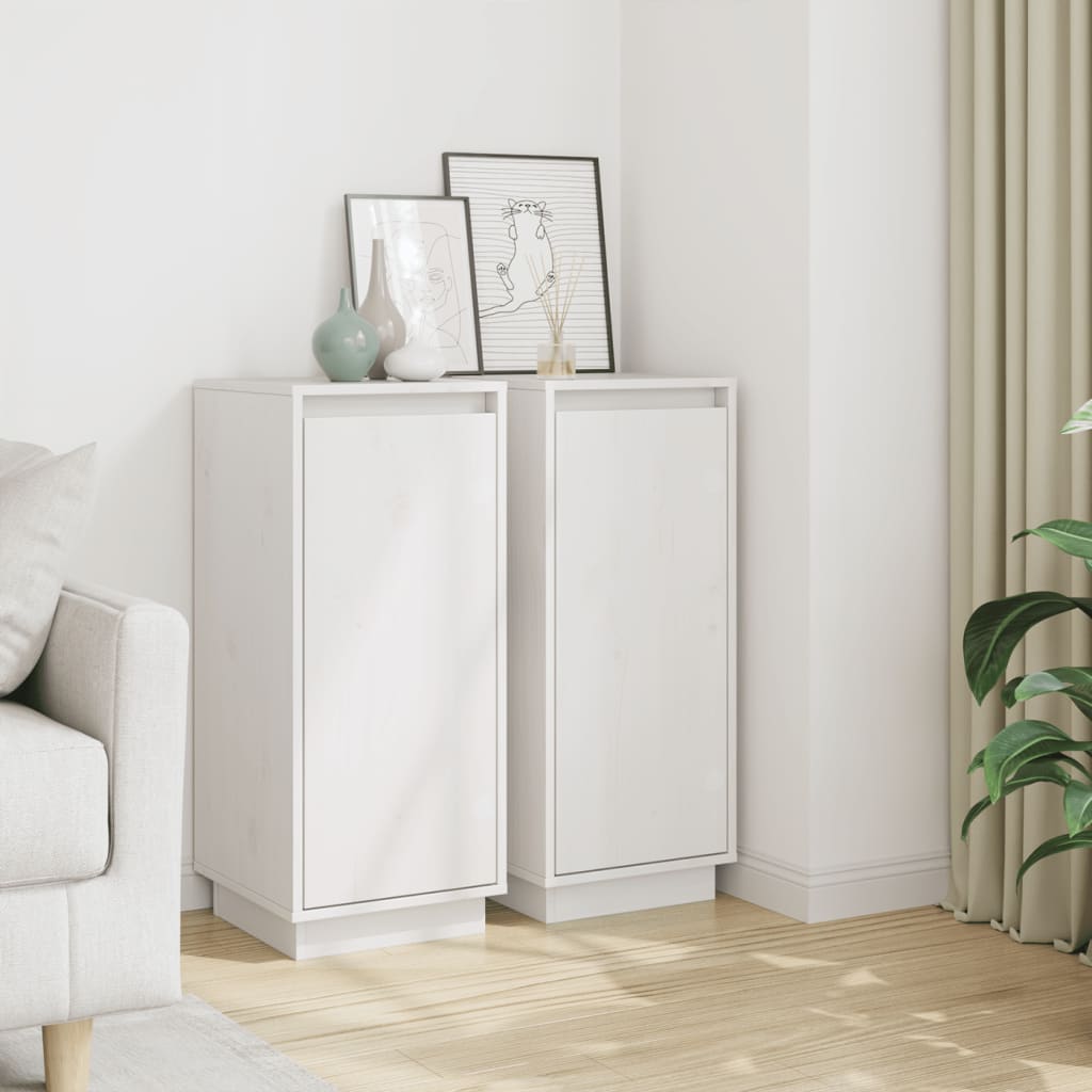 Senkit 2 kpl valkoinen 31,5x34x75 cm täysi mänty