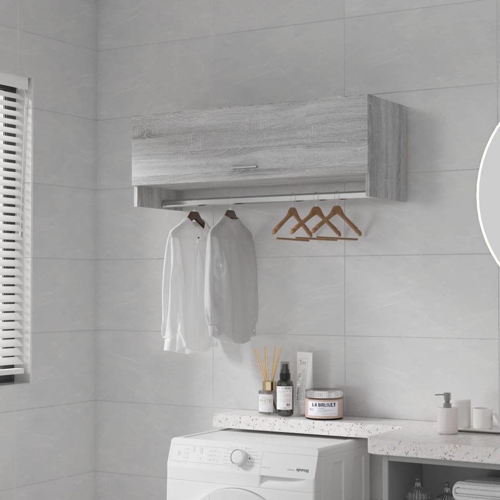 Vaatekaappi harmaa Sonoma 100x32,5x35 cm tekninen puu