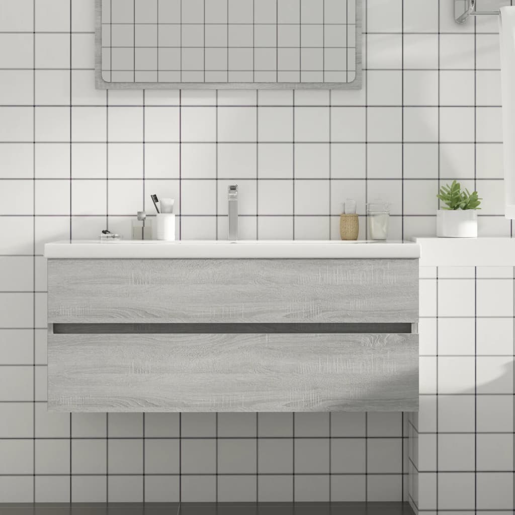 Allaskaappi harmaa Sonoma 100x38,5x45 cm tekninen puu