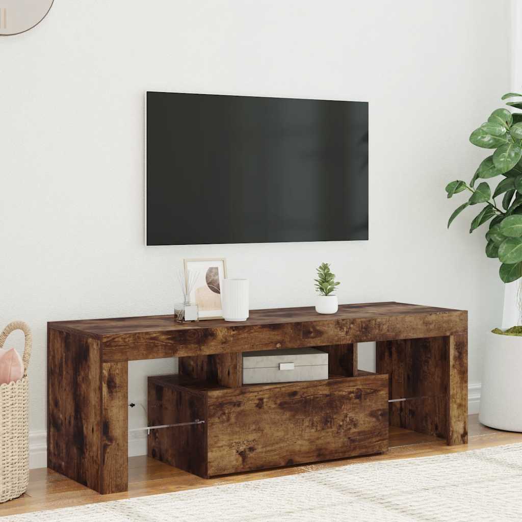 TV-taso LED-valoilla savutammi 120x35x40 cm