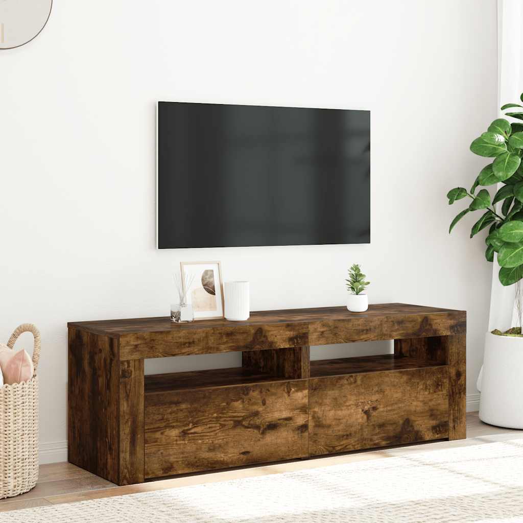 TV-taso LED-valoilla savutammi 120x35x40 cm