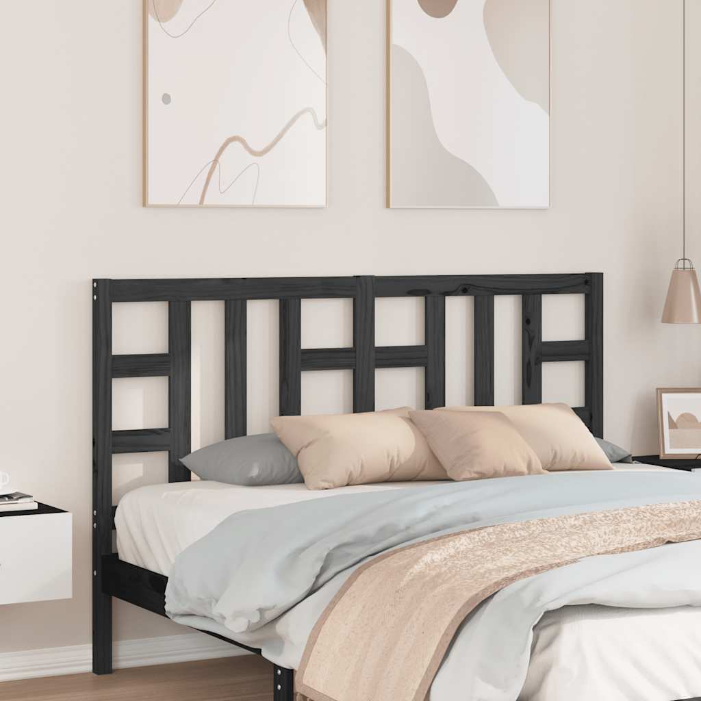 Sängynpääty musta 146x4x100 cm täysi mänty