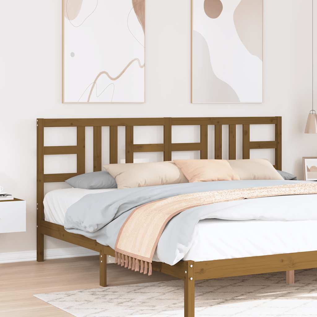 Sängynpääty hunajanruskea 206x4x100 cm täysi mänty