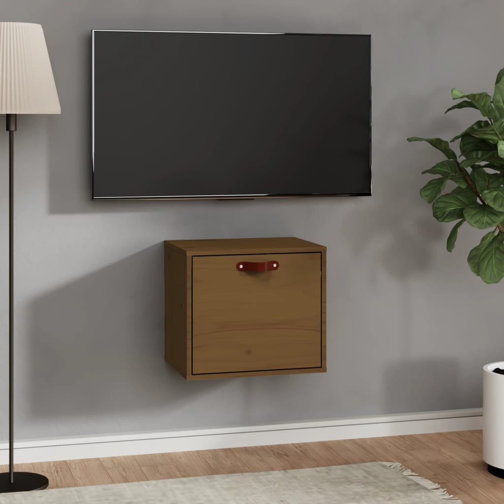 Seinäkaappi hunajanruskea 40x30x35 cm täysi mänty