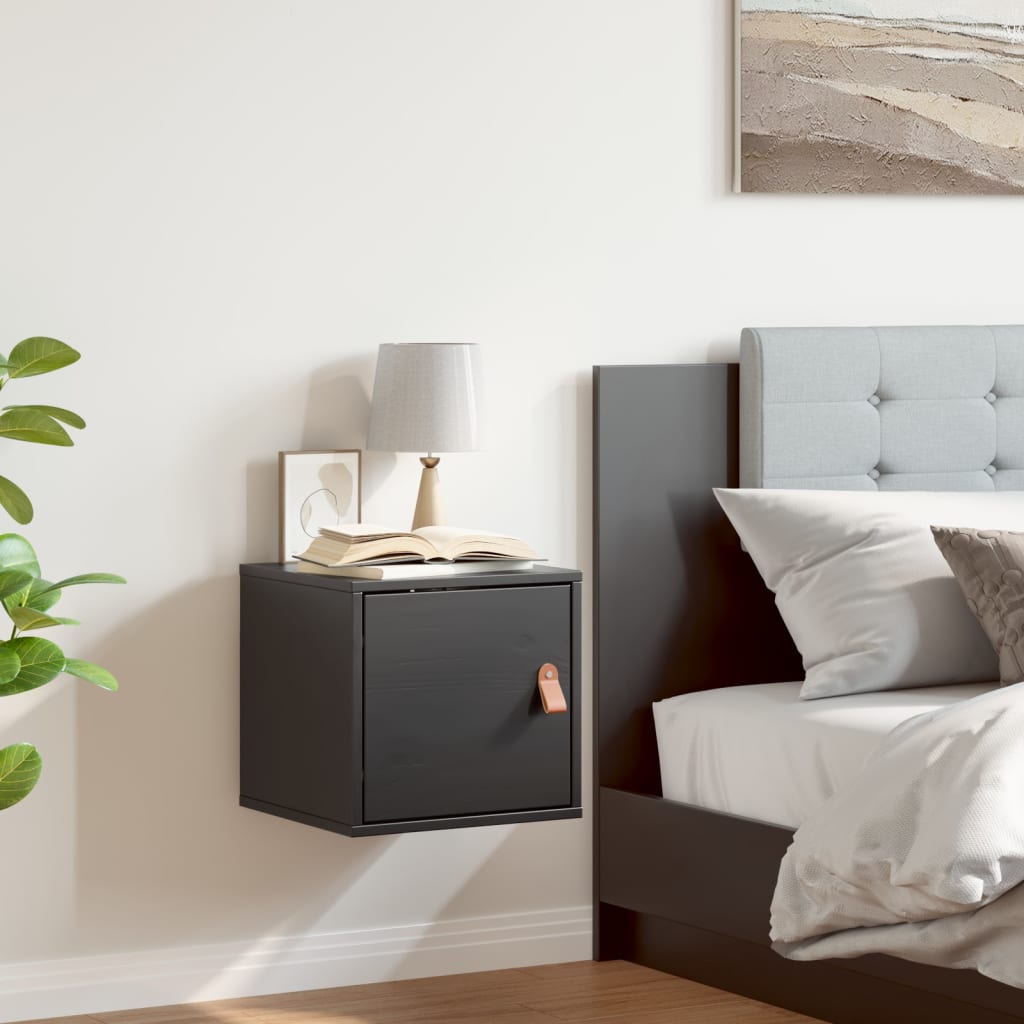 Seinäkaappi musta 31,5x30x30 cm täysi mänty