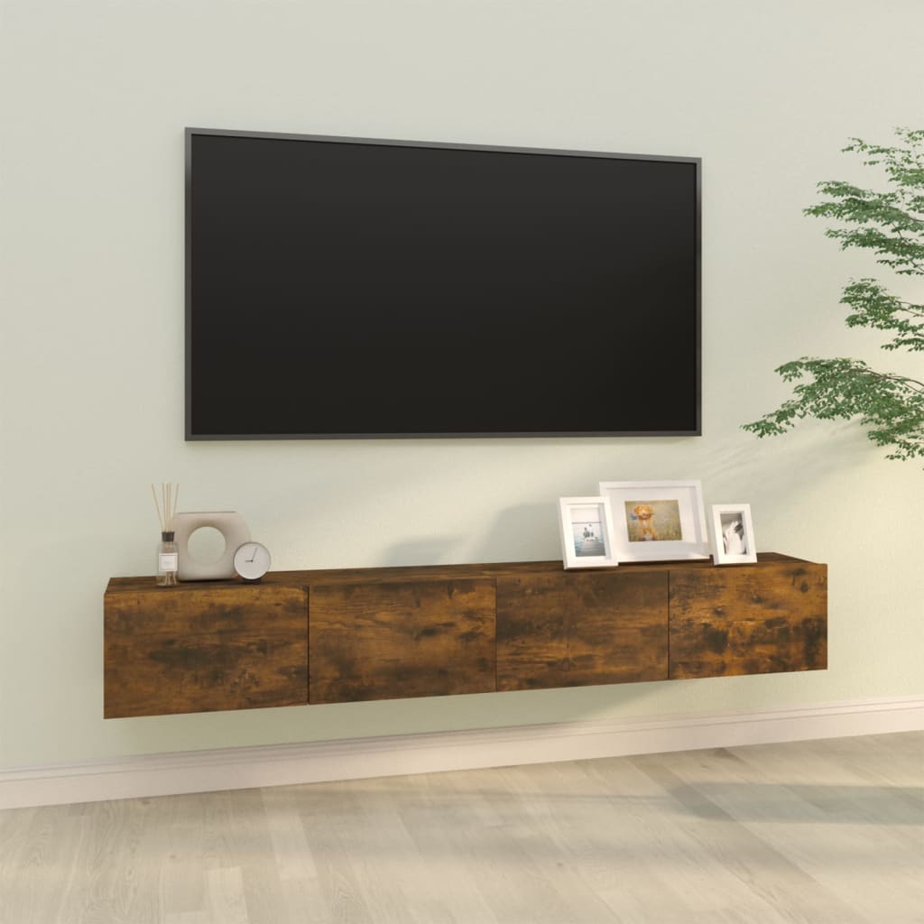 TV-seinäkaappi 2 kpl savutammi 100x30x30 cm tekninen puu