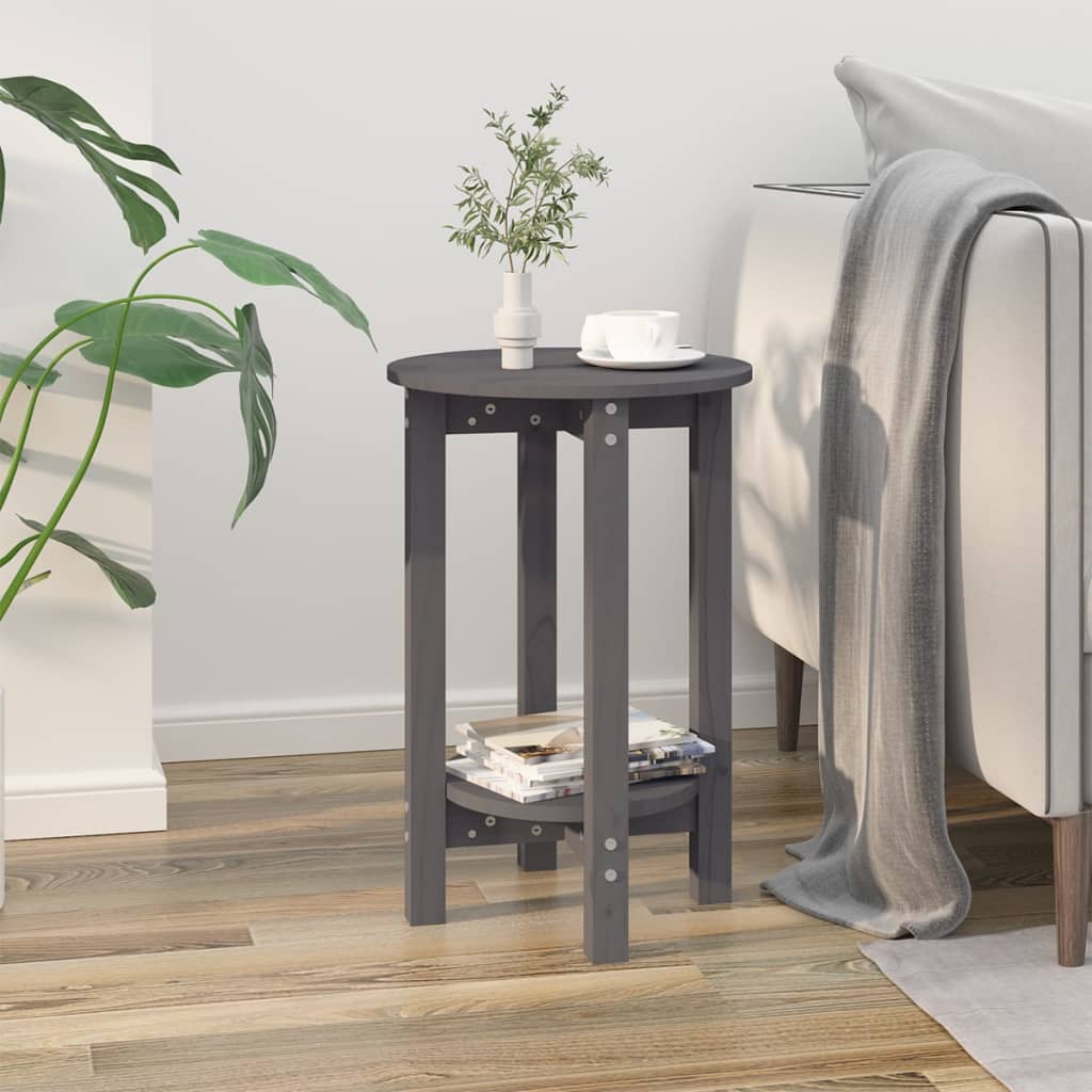 Sohvapöytä harmaa Ø 40x60 cm täysi mänty