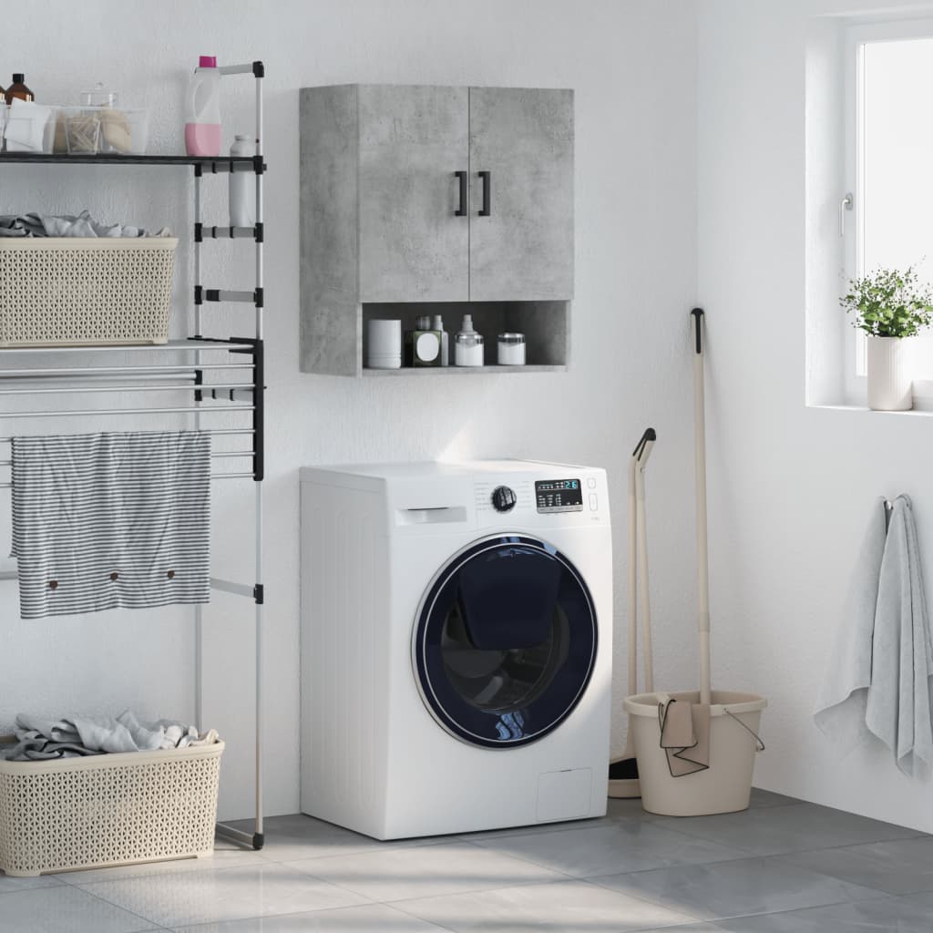 Seinäkaappi betoninharmaa 60x31x70 cm tekninen puu