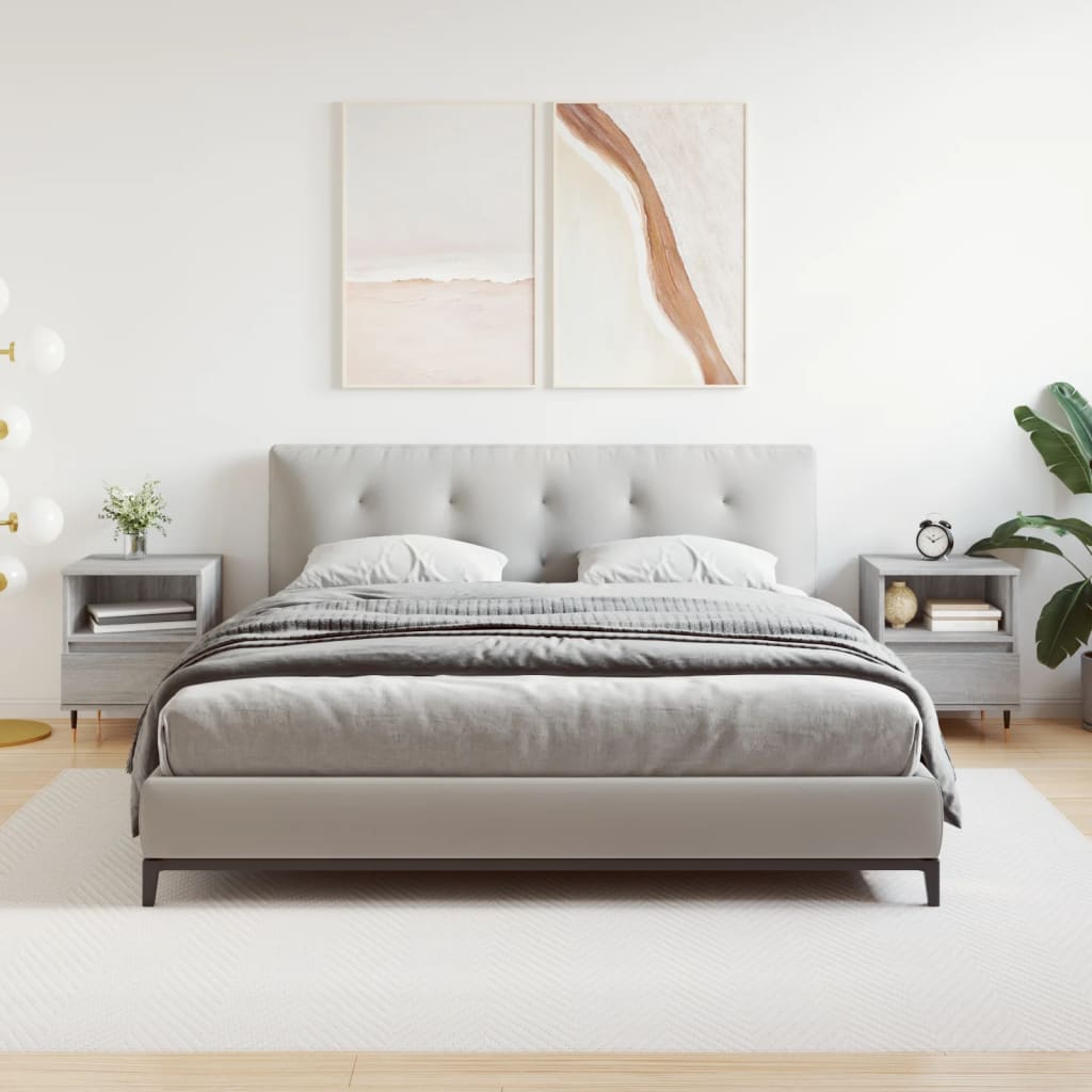 Yöpöydät 2 kpl harmaa Sonoma 40x35x50 cm tekninen puu