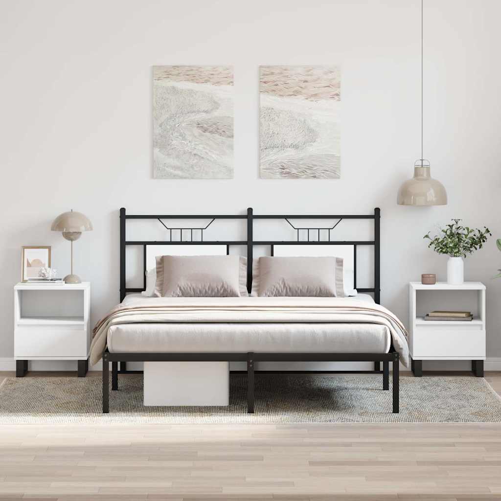 Yöpöydät 2 kpl valkoinen 40x35x50 cm tekninen puu