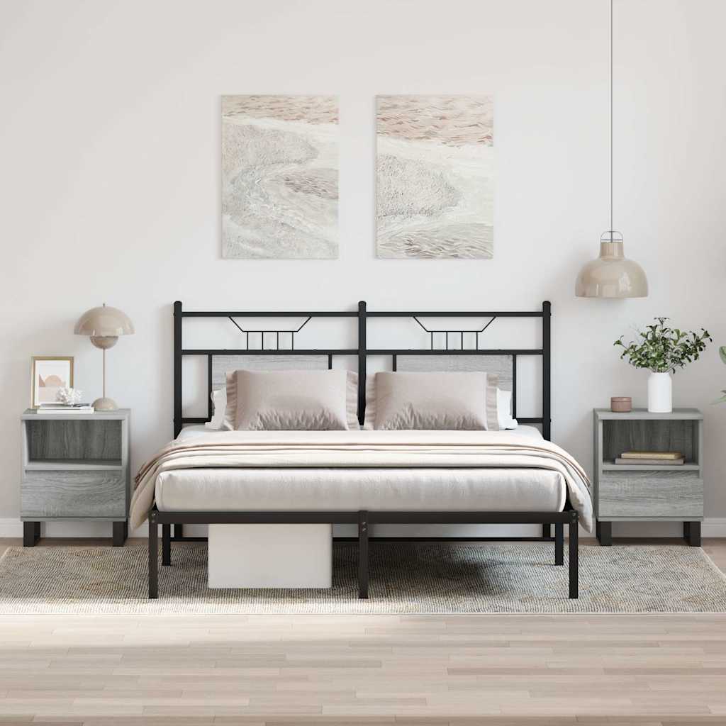 Yöpöydät 2 kpl harmaa Sonoma 40x35x50 cm tekninen puu