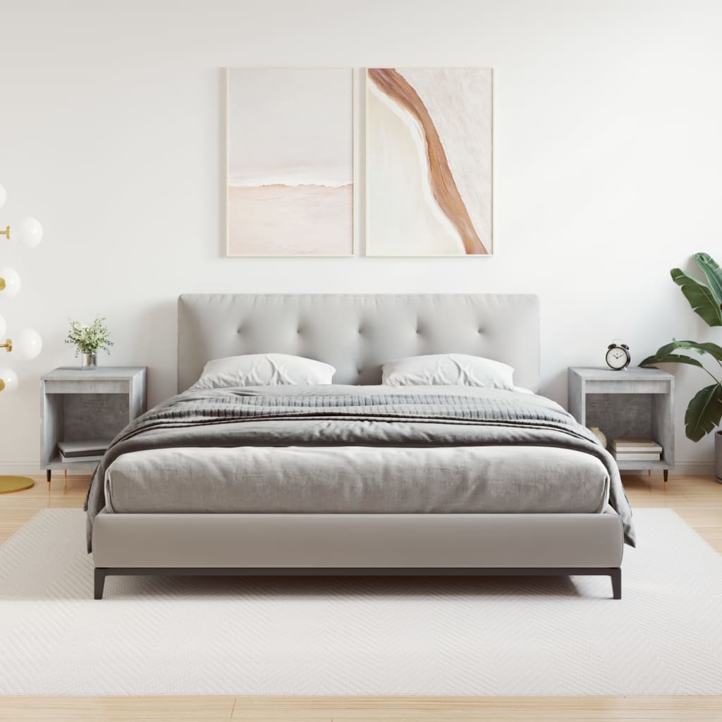 Yöpöydät 2 kpl betoninharmaa 40x35x50 cm tekninen puu