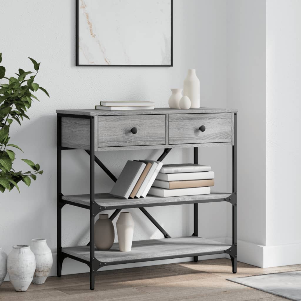 Konsolipöytä harmaa Sonoma 75x34,5x75 cm tekninen puu