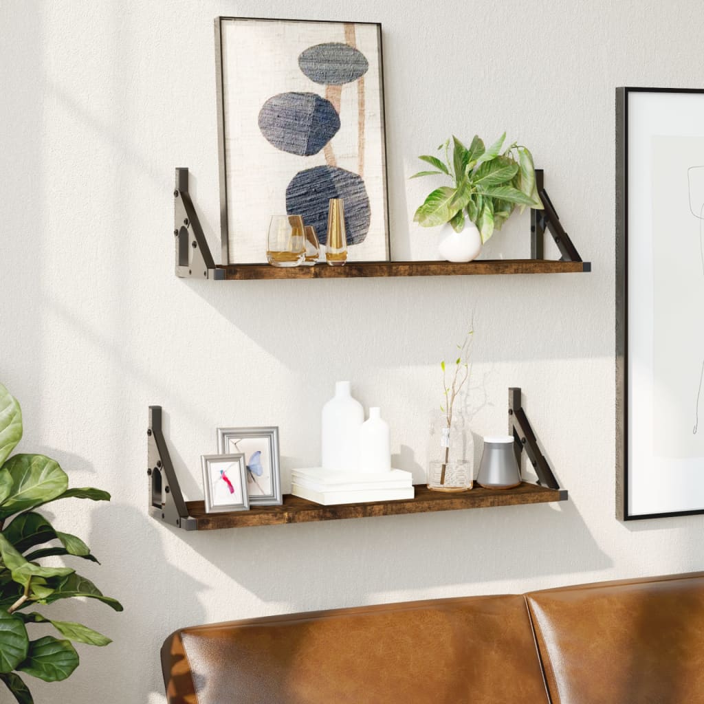 Seinähyllyt 2 kpl savutammi 60x15x15,5 cm