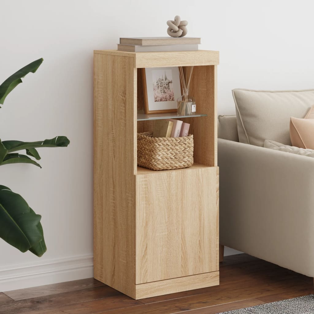 Senkki LED-valoilla Sonoma-tammi 41x37x100 cm