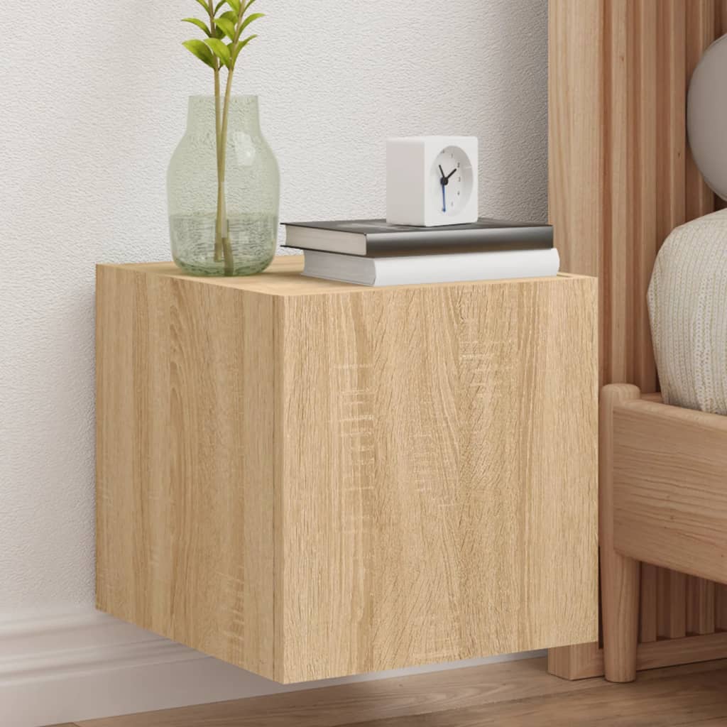 TV-seinäkaapit LED-valoilla 2 kpl Sonoma-tammi 30,5x35x30 cm