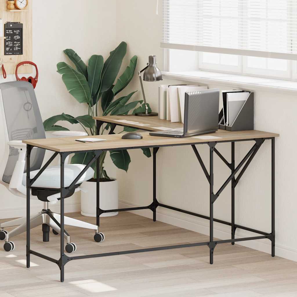 Työpöytä Sonoma-tammi 149x149x75 cm tekninen puu