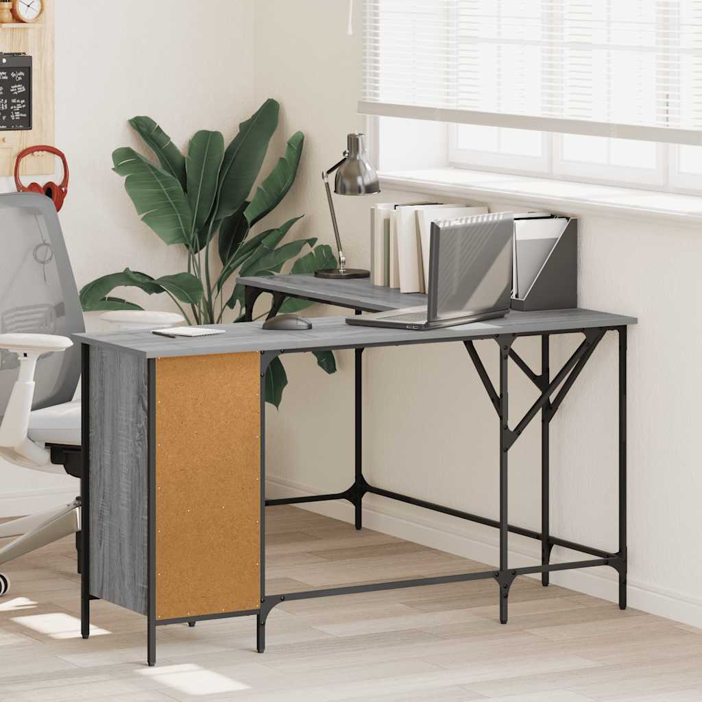 Työpöytä harmaa Sonoma 141x141x75 cm tekninen puu