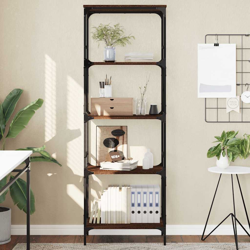 Kirjahylly 5 kerrosta ruskea tammi 59x35x171 cm tekninen puu