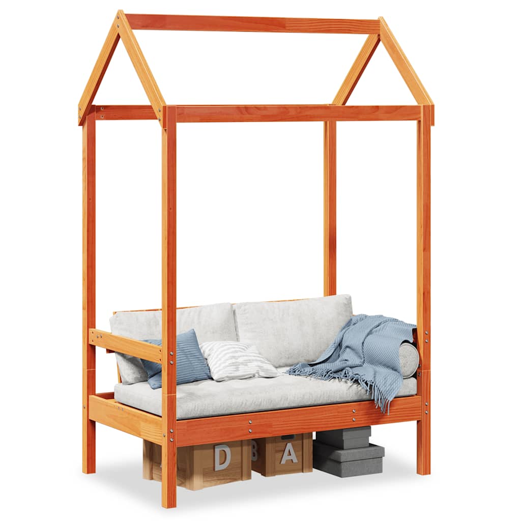 Penkki katoksella vahanruskea 117,5x70x176,5 cm täysi mänty