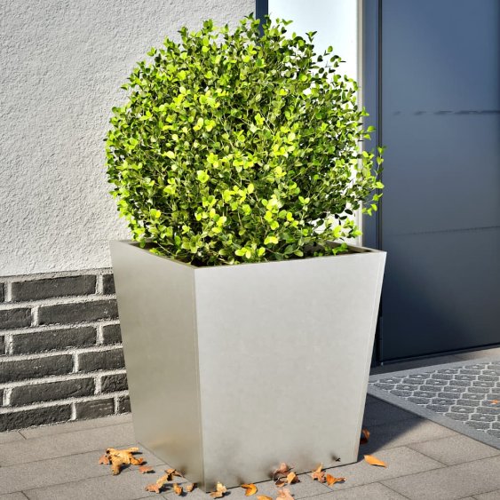 Puutarhakukkalaatikot 2kpl 50x50x50 cm ruostumaton teräs